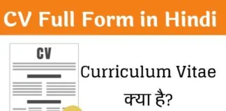 CV Full Form in Hindi और Curriculum Vitae क्या है?